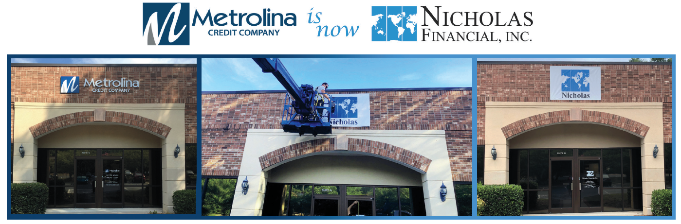 Metrollina Office converts to Nicholas Financial branch in Charlotte, NC